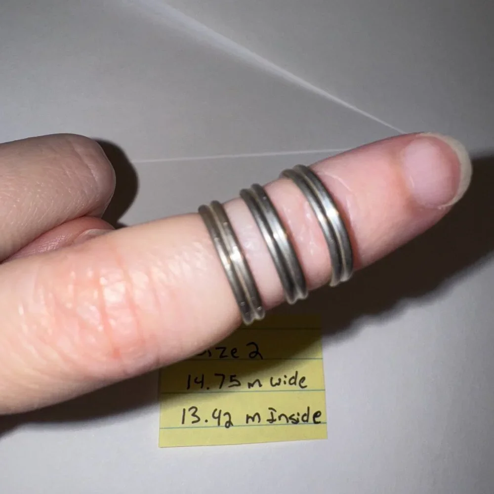 Sterling Silver Thin Double Band Ring, Size 2